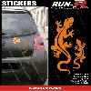 Stickers Monocouleurs 2 stickers SALAMANDRE 17 cm - ORANGE - Run-R