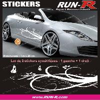 Stickers Monocouleurs Decoration sticker FLORAL ART 4 PAPILLONS - 1 METRE - BLANC - TOUS VEHICULES - Run-R