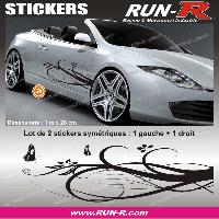 Stickers Monocouleurs Decoration sticker FLORAL ART 4 PAPILLONS - 1 METRE - NOIR - TOUS VEHICULES - Run-R