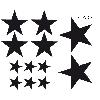 Stickers Monocouleurs Set Adhesifs -ELEMENT STARS- Noir - Car Deco