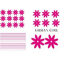 Stickers Monocouleurs Set Adhesifs ELEMENT URBAN GIRL couleur Rose