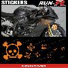 Stickers Motos 16 stickers tete de mort SKULL RAIN - ORANGE - Run-R
