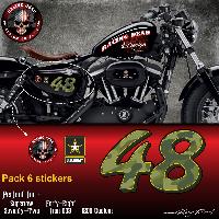 Stickers Motos Stickers DD12 Harley Davidson Sportster 48 US ARMY - Run-R