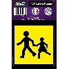 Stickers Multi-couleurs Adhesif Pre Decoupe Attention Enfants X1
