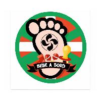 Stickers Multi-couleurs Adhesif Pre Decoupe Bebe A Bord - Croix Basque X1