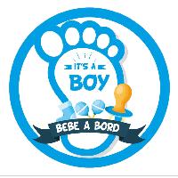 Stickers Multi-couleurs Adhesif Pre Decoupe Bebe A Bord - It'S A Boy X1 D 8 Cm