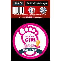 Stickers Multi-couleurs Adhesif Pre Decoupe Bebe A Bord - It'S A Girl X1 D8 Cm