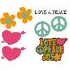 Stickers Multi-couleurs Set Adhesifs -ELEMENT LOVE AND PEACE- Full Color - Car Deco
