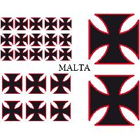 Stickers Multi-couleurs Set Adhesifs -ELEMENT MALTA- Noir et Rouge - Car Deco