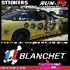 Stickers Personnalisés 2 stickers NOM PILOTE drift rallye style Ken BLOCK - Lettrage blanc - Run-R