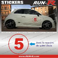 Stickers Personnalisés 2 stickers NUMERO DE COURSE 28 cm - ROUGE - TOUT VEHICULE - Run-R