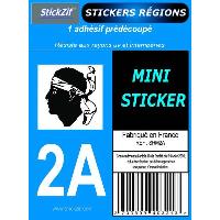Stickers Plaques Immatriculation 1 Adhesif Moto Region Departement 2A CORSE