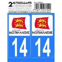 Stickers Plaques Immatriculation 10x Autocollant departement 14 - NORMANDIE