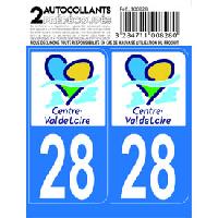 Stickers Plaques Immatriculation 10x Autocollant departement 28 - CENTRE VAL