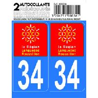 Stickers Plaques Immatriculation 10x Autocollant departement 34 - HERAULT