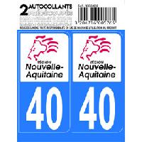 Stickers Plaques Immatriculation 10x Autocollant departement 40 - NOUVELLE AQUITAINE