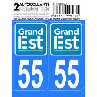 Stickers Plaques Immatriculation 10x Autocollant departement 55 - GRAND EST