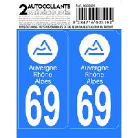 Stickers Plaques Immatriculation 10x Autocollant departement 69 - AUVERGNE RHONE ALPES