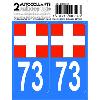 Stickers Plaques Immatriculation 10x Autocollant departement 73 - CROIX DE SAVOIE