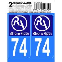 Stickers Plaques Immatriculation 10x Autocollant departement 74 - RHONE ALPES -x2-