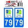 Stickers Plaques Immatriculation 2 Adhesifs Resine Premium Departement 79