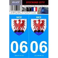 Stickers Plaques Immatriculation 2 autocollants City 06