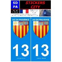 Stickers Plaques Immatriculation 2 autocollants City 13