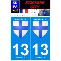 Stickers Plaques Immatriculation 2 autocollants City 13 version 2