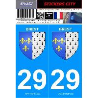 Stickers Plaques Immatriculation 2 autocollants City 29 version 2