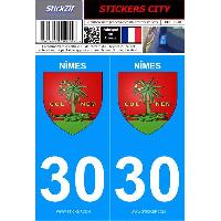 Stickers Plaques Immatriculation 2 autocollants City 30
