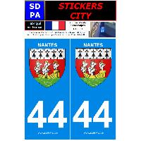 Stickers Plaques Immatriculation 2 autocollants City 44