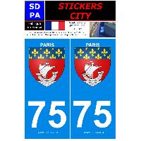 Stickers Plaques Immatriculation 2 autocollants City 75