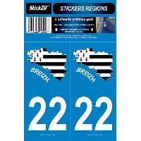 Stickers Plaques Immatriculation 2 Autocollants Departement 22 Carte Bretagne SR22-2