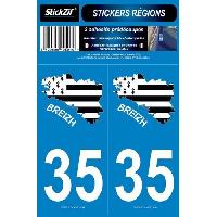 Stickers Plaques Immatriculation 2 Autocollants Departement 35 Carte Bretagne SR35-2