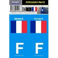 Stickers Plaques Immatriculation 2 autocollants Pays drapeau FRANCE