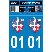 Stickers Plaques Immatriculation 2 Autocollants Region Departement 01 Version 2 SR01-1