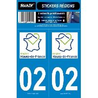 Stickers Plaques Immatriculation 2 Autocollants Region Departement 02 SR02