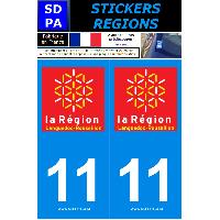 Stickers Plaques Immatriculation 2 autocollants Region Departement 11 SR11
