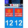 Stickers Plaques Immatriculation 2 autocollants Region Departement 12