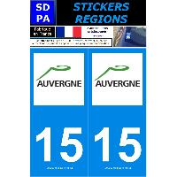 Stickers Plaques Immatriculation 2 autocollants Region Departement 15