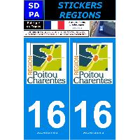 Stickers Plaques Immatriculation 2 autocollants Region Departement 16