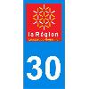 Stickers Plaques Immatriculation 2 autocollants Region Departement 30 Languedoc Roussillon