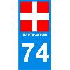 Stickers Plaques Immatriculation 2 autocollants Region Departement 74 version 2