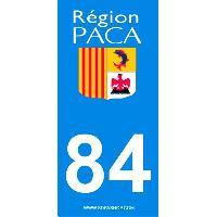 Stickers Plaques Immatriculation 2 autocollants Region Departement 84