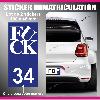Stickers Plaques Immatriculation 2 stickers plaque immatriculation - Modele FCK - Run-R