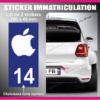 Stickers Plaques Immatriculation 2 stickers plaque immatriculation - Modele JOBS - Run-R