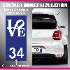 Stickers Plaques Immatriculation 2 stickers plaque immatriculation - Modele LOVE - Run-R