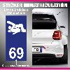 Stickers Plaques Immatriculation 2 stickers plaque immatriculation - Modele SEXY 69 - Run-R