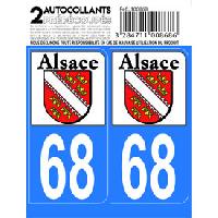 Stickers Plaques Immatriculation Autocollant departement 68 - HAUT RHIN