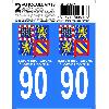 Stickers Plaques Immatriculation Autocollant Departement 90 - Territoire De Belfort